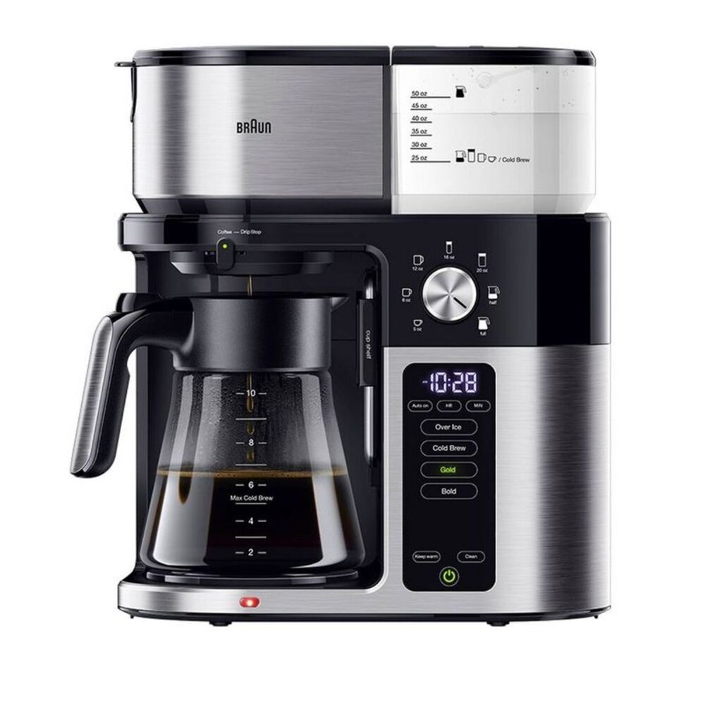 Open Box - Braun -  50 oz MultiServe Coffee Maker Plus 10-Cup Po Silver